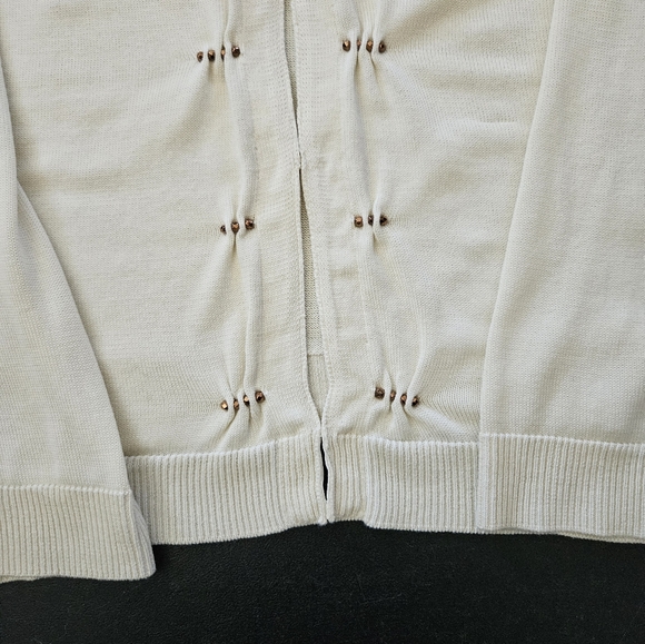 Coldwater Creek Silk Blend Cream Hook Closing Cardigan - Size XL - EUC - Picture 5 of 11